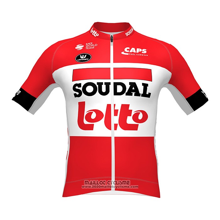 2022 Maillot Cyclisme Lotto Soudal Noir Rouge Manches Courtes et Cuissard